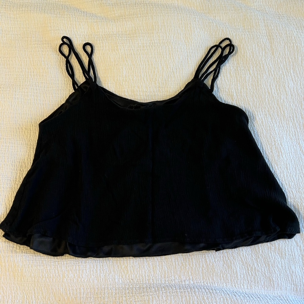 Black Strappy Crop Top